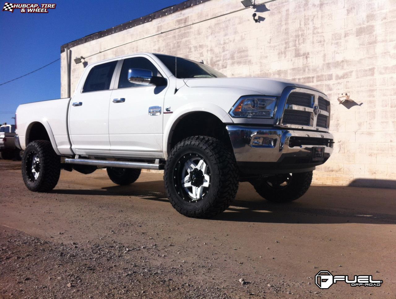 vehicle gallery/dodge ram 2500 fuel full blown d255 0X0  Gloss White & Milled with a Gloss Lip wheels and rims