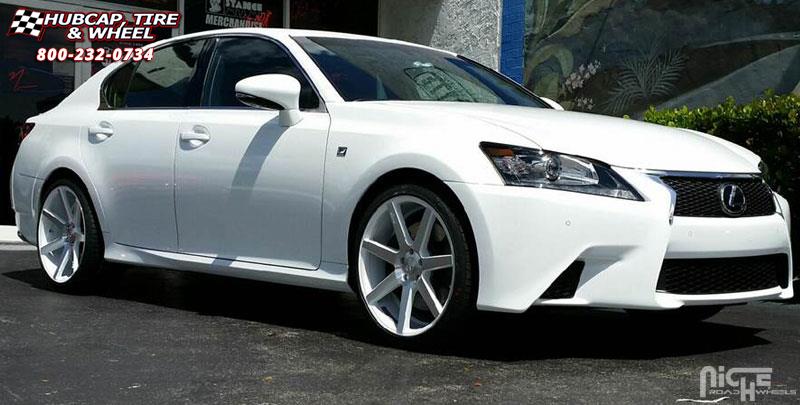 vehicle gallery/lexus gfs niche verona m151 20x9  Gloss White & Machined wheels and rims