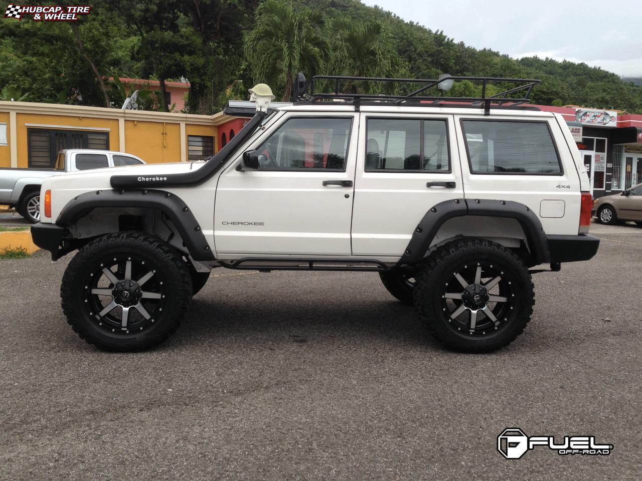 vehicle gallery/jeep cherokee fuel maverick d537 20X9  Matte Black & Machined Face wheels and rims