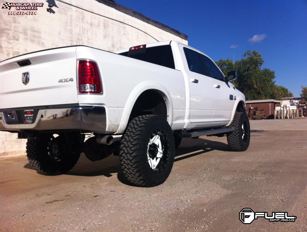 vehicle gallery/dodge ram 2500 fuel full blown d255 0X0  Gloss White & Milled with a Gloss Lip wheels and rims
