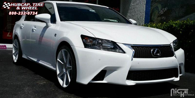 vehicle gallery/lexus gfs niche verona m151 20x9  Gloss White & Machined wheels and rims