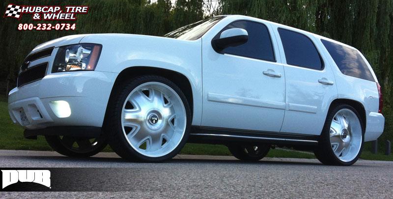 vehicle gallery/chevrolet tahoe dub bandito s138 26X9.5  Custom White & Chrome wheels and rims