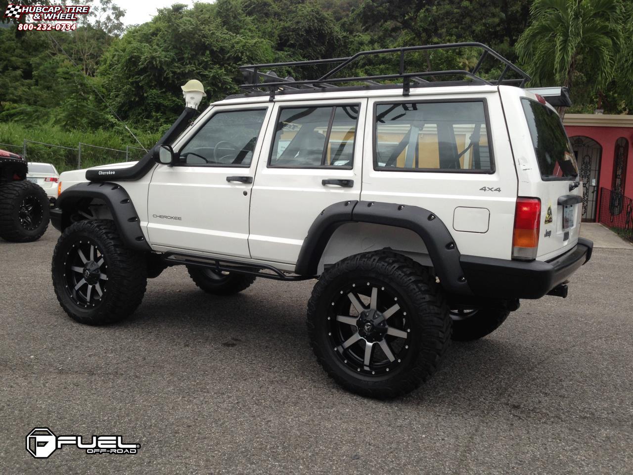 vehicle gallery/jeep cherokee fuel maverick d537 20X9  Matte Black & Machined Face wheels and rims