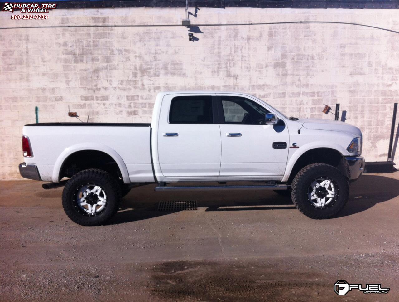 vehicle gallery/dodge ram 2500 fuel full blown d255 0X0  Gloss White & Milled with a Gloss Lip wheels and rims