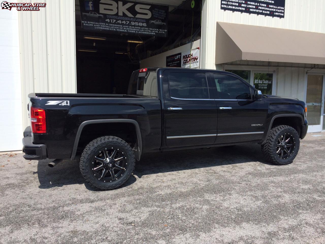 vehicle gallery/gmc sierra denali fuel maverick d538 20X9 Black & Milled wheels and rims