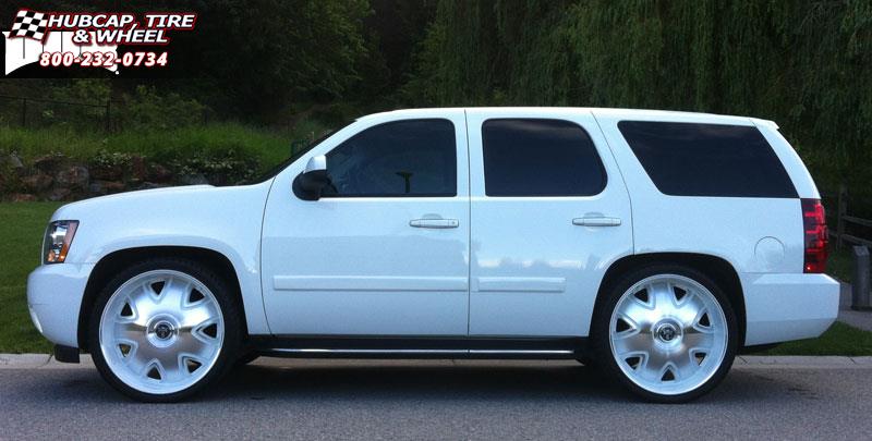 vehicle gallery/chevrolet tahoe dub bandito s138 26X9.5  Custom White & Chrome wheels and rims