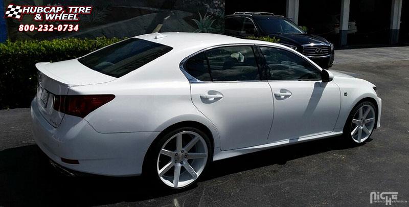 vehicle gallery/lexus gfs niche verona m151 20x9  Gloss White & Machined wheels and rims
