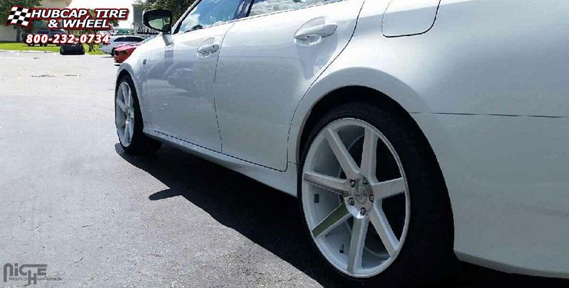 vehicle gallery/lexus gfs niche verona m151 20x9  Gloss White & Machined wheels and rims