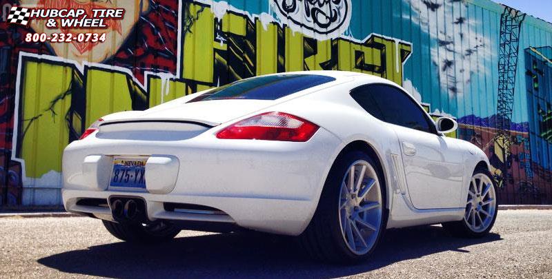 vehicle gallery/porsche cayman niche rs10 19x85  Matte Black | Brushed Accents wheels and rims