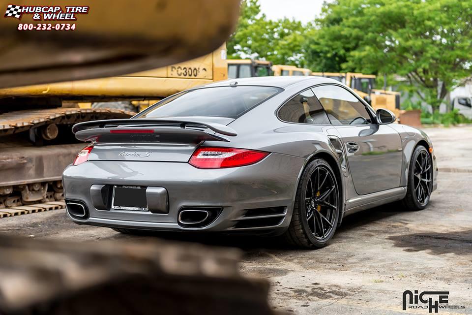 vehicle gallery/porsche turbo s niche misano 19x85 Gloss Black wheels and rims