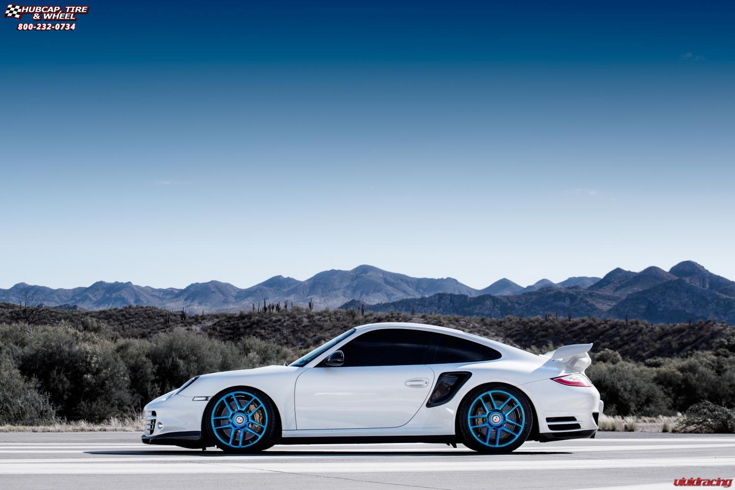 vehicle gallery/porsche turbo s niche targa 19x85  Hi Luster Polished | Pica Blue Tint wheels and rims