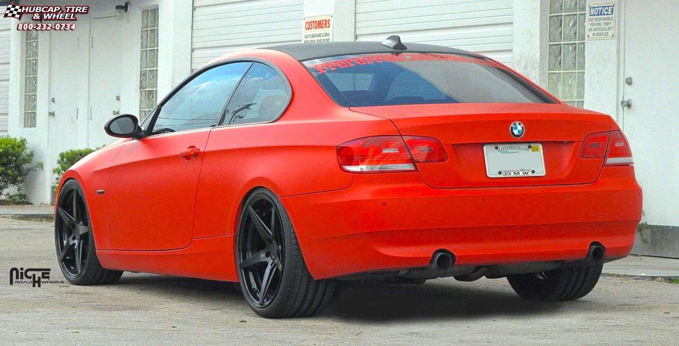 vehicle gallery/bmw 335i niche le mans m321 20x9  Satin Black wheels and rims