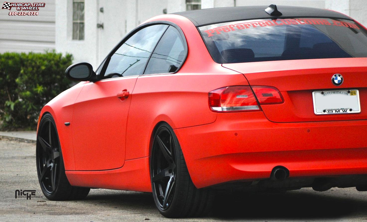 vehicle gallery/bmw 335i niche le mans m321 20x9  Satin Black wheels and rims