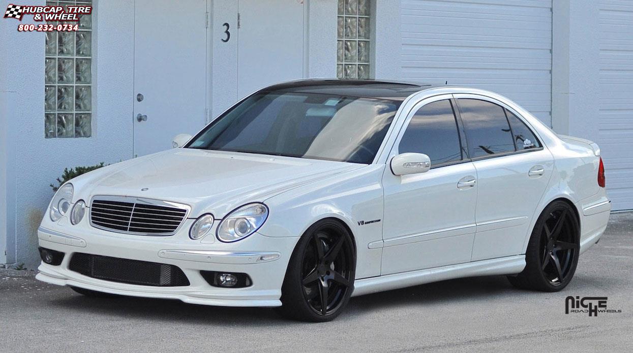 vehicle gallery/mercedes benz e55 niche le mans m321 20x9  Satin Black wheels and rims