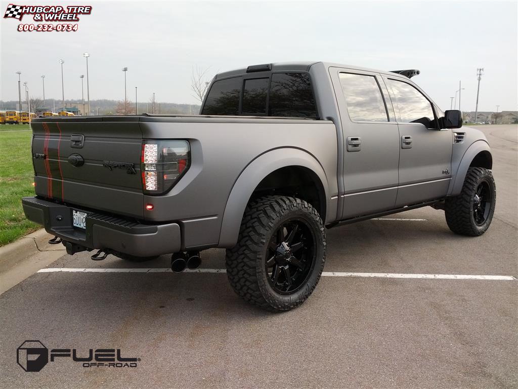 vehicle gallery/ford f 150 fuel nutz d252 22X10  Black & Machined with Dark Tint wheels and rims