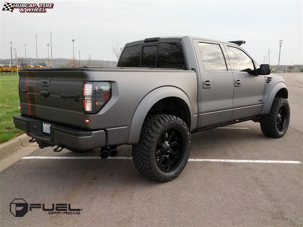 vehicle gallery/ford f 150 fuel nutz d252 22X10  Black & Machined with Dark Tint wheels and rims