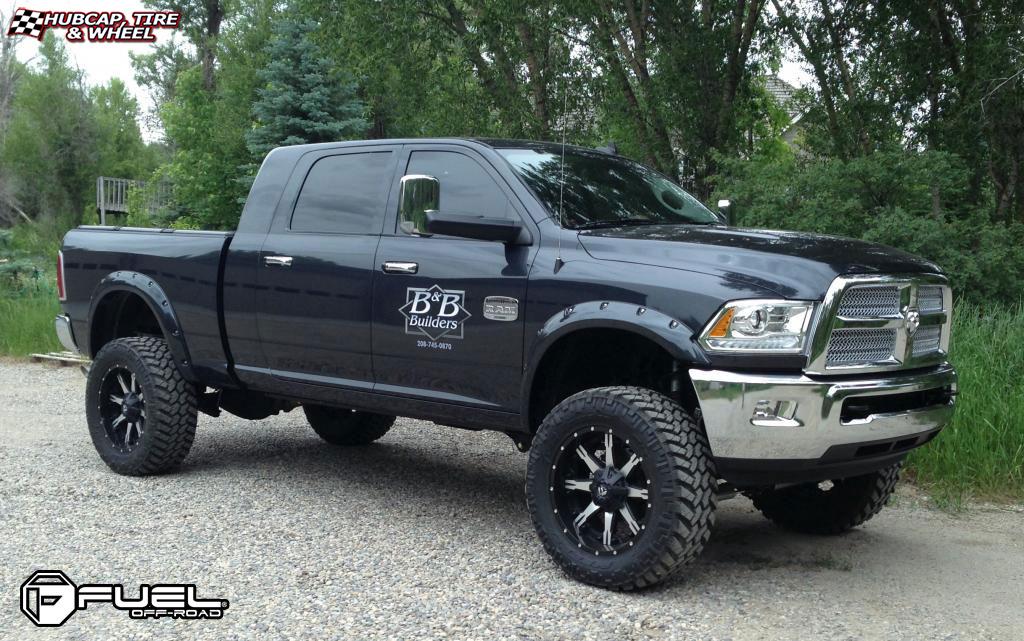vehicle gallery/dodge ram 2500 fuel nutz d252 0X0  Black & Machined with Dark Tint wheels and rims