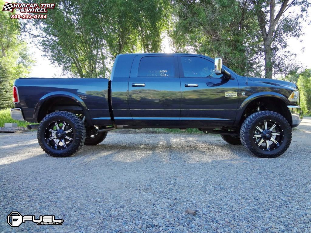 vehicle gallery/dodge ram 2500 fuel nutz d252 0X0  Black & Machined with Dark Tint wheels and rims