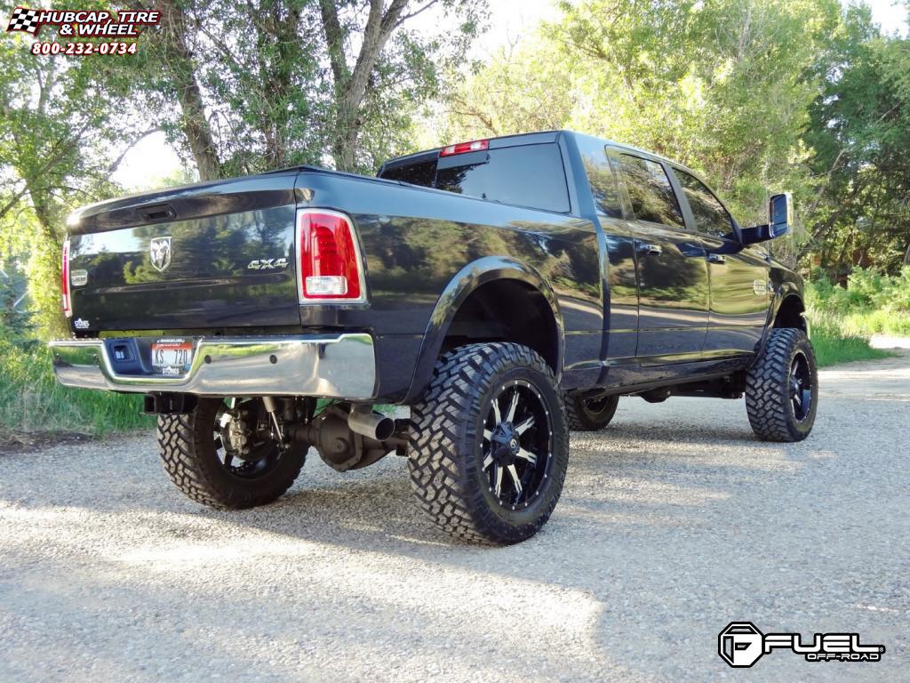 vehicle gallery/dodge ram 2500 fuel nutz d252 0X0  Black & Machined with Dark Tint wheels and rims