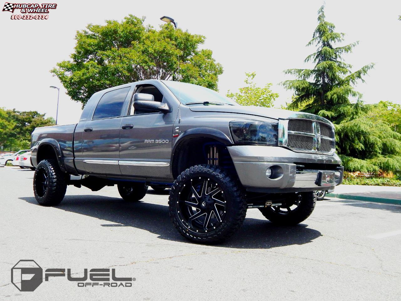 vehicle gallery/ram 1500 fuel renegade d265 22X10  Black & milled center, gloss black outer wheels and rims