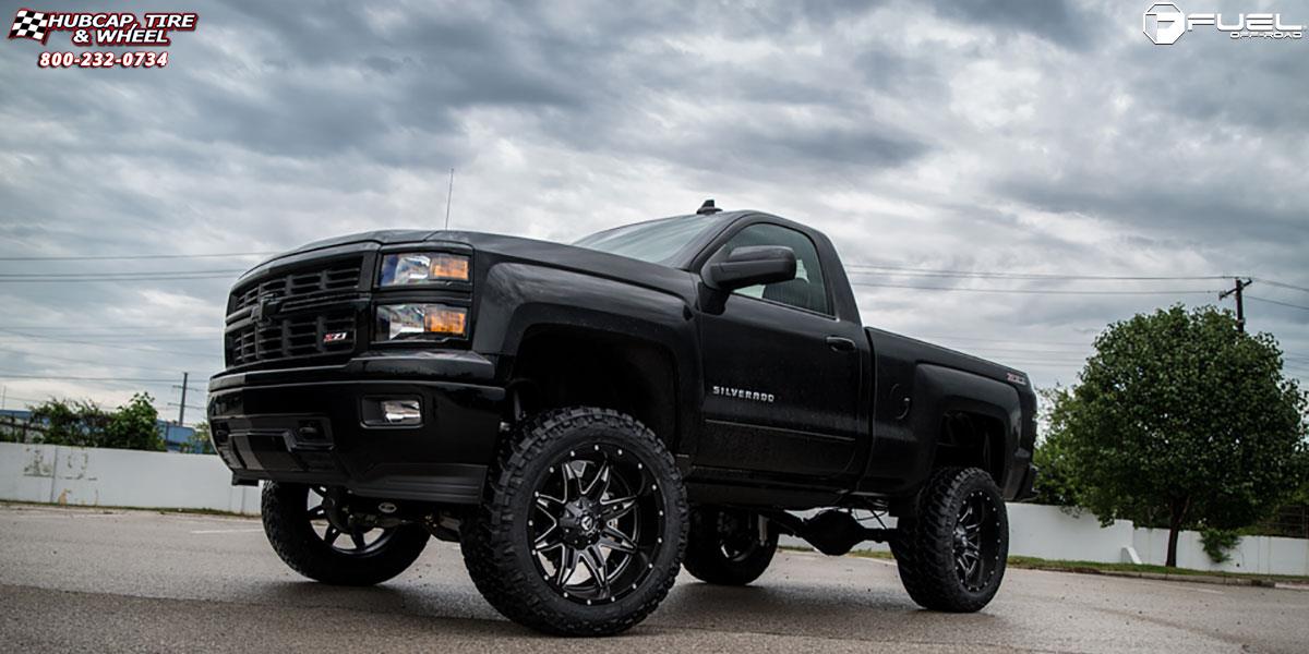 vehicle gallery/chevrolet silverado 1500 fuel lethal d567 22X11  Black & Milled wheels and rims