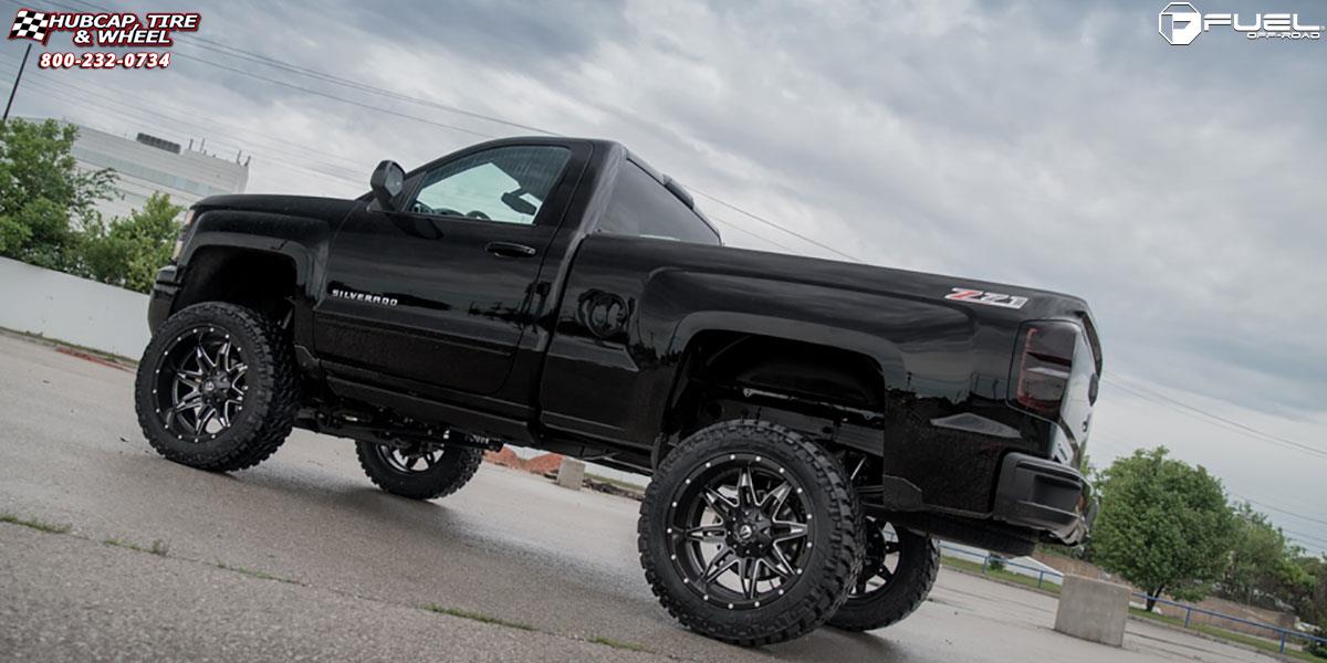 vehicle gallery/chevrolet silverado 1500 fuel lethal d567 22X11  Black & Milled wheels and rims