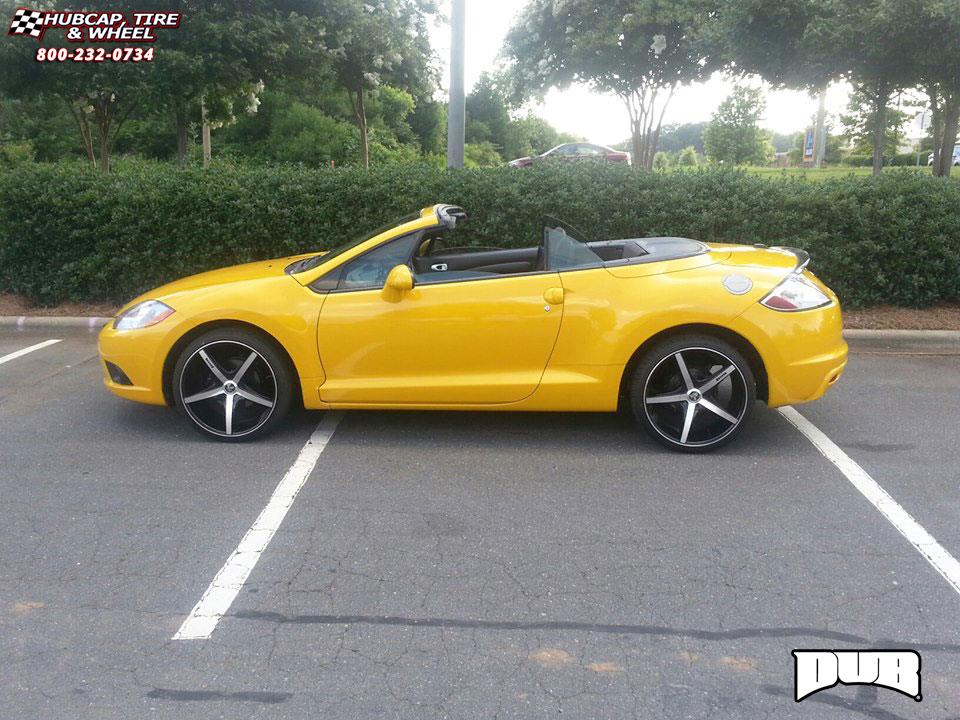vehicle gallery/mitsubishi eclipse dub rio 5 s113  Black & Machined wheels and rims