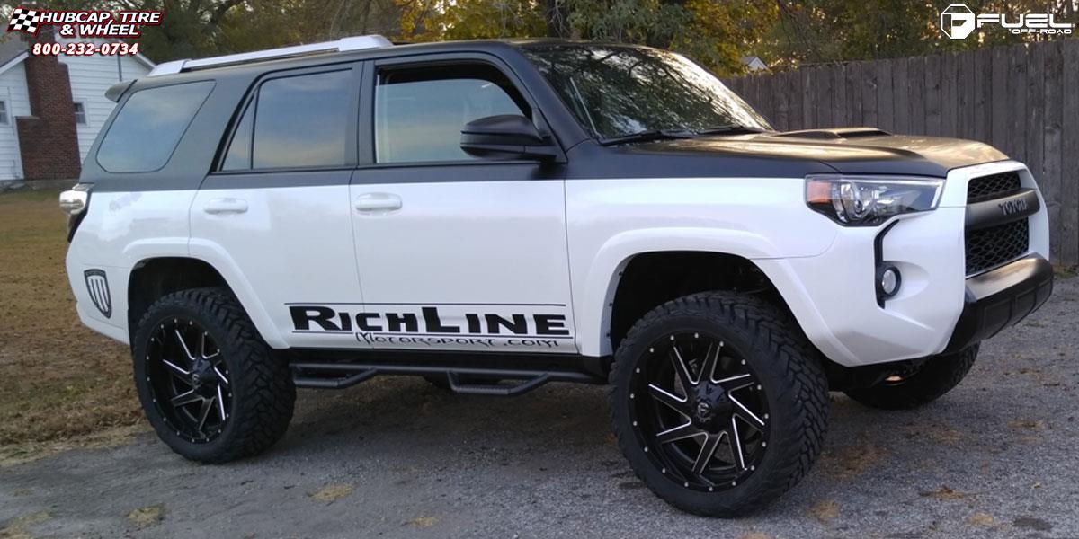 vehicle gallery/toyota 4 runner fuel renegade d265 22X10  Black & milled center, gloss black outer wheels and rims