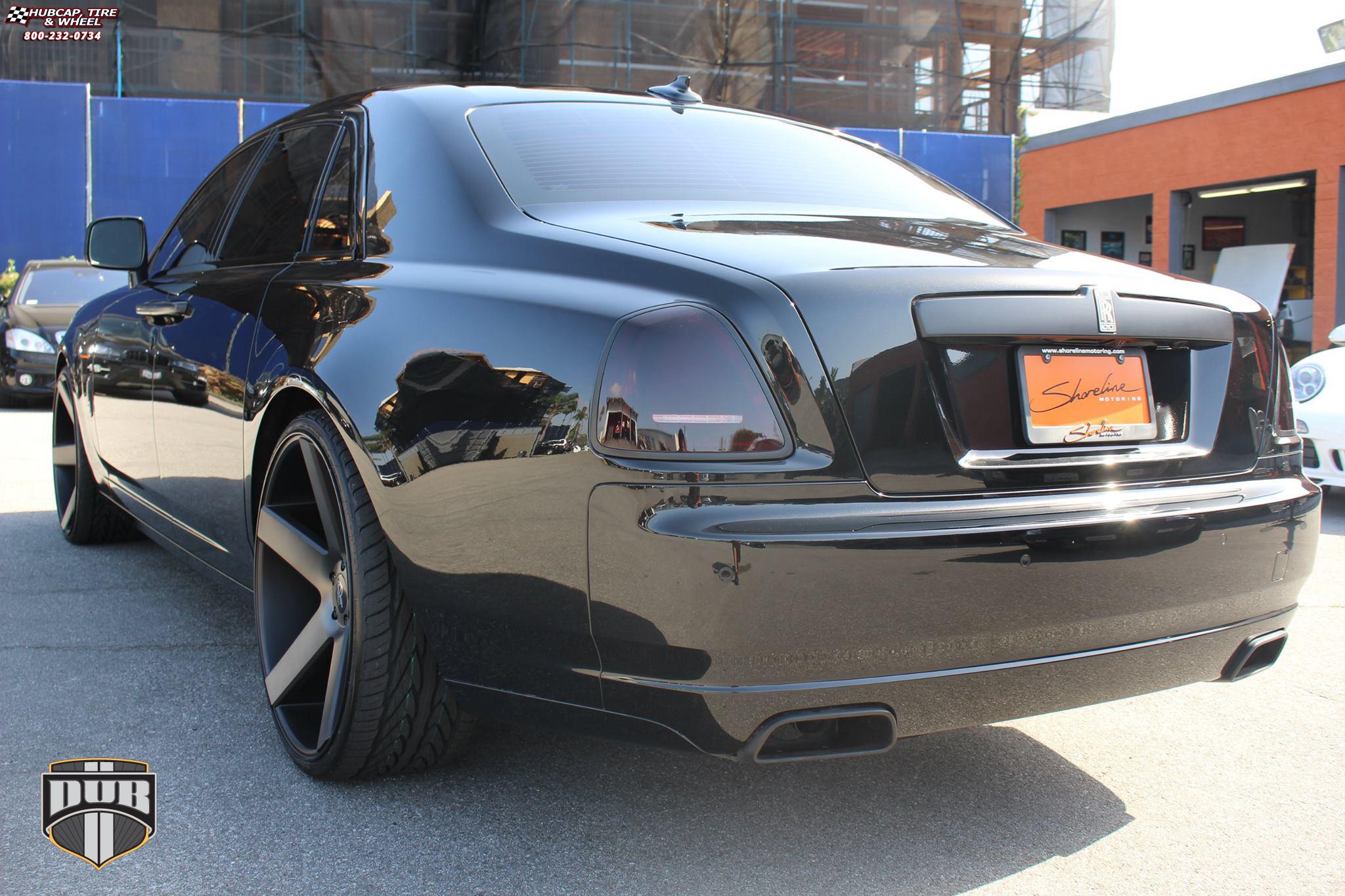 vehicle gallery/rolls royce ghost dub baller s116 24X10  Black & Machined with Dark Tint wheels and rims