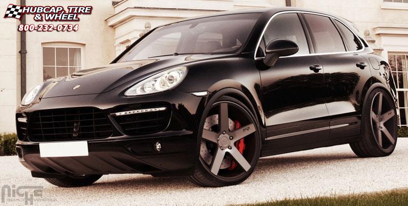 vehicle gallery/porsche cayenne niche milan m134 suv 22x10  Black & Machined with Dark Tint wheels and rims