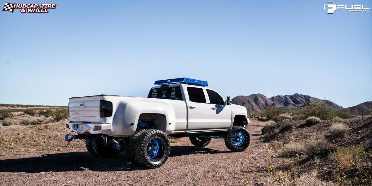 vehicle gallery/gmc sierra 2500 hd fuel hostage ii d232 22X12  Peeka Blue Clear | Gloss Black Lip wheels and rims