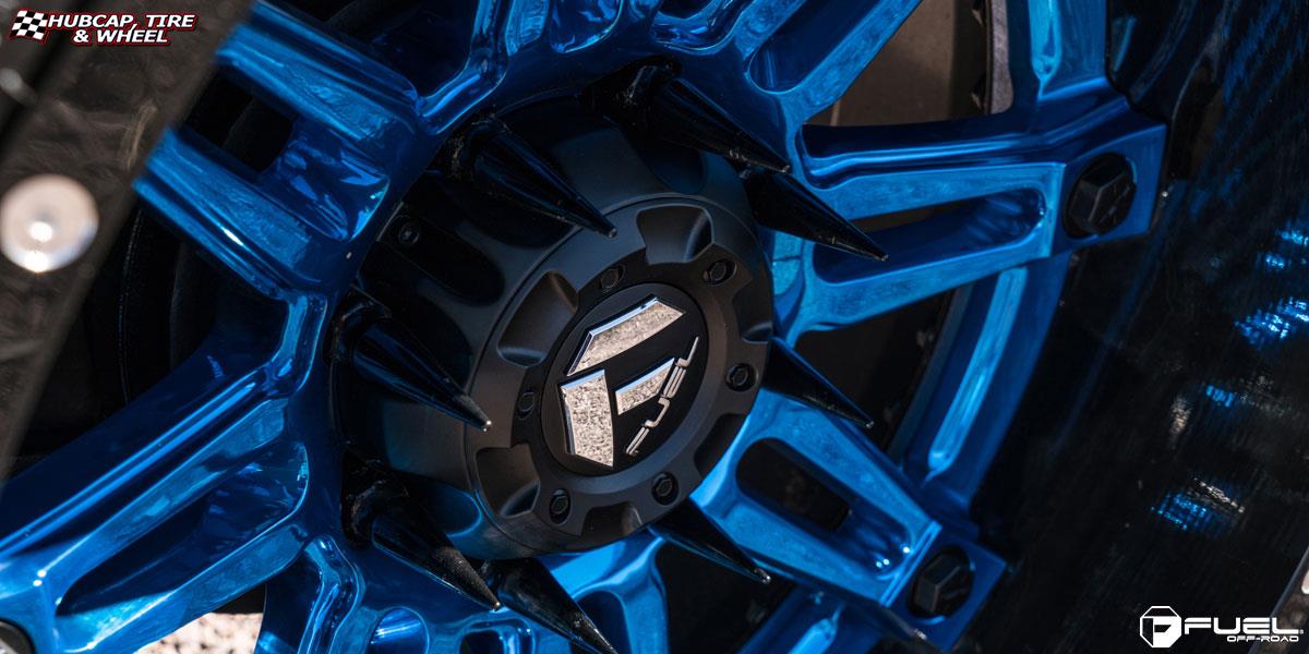 vehicle gallery/gmc sierra 2500 hd fuel hostage ii d232 22X12  Peeka Blue Clear | Gloss Black Lip wheels and rims