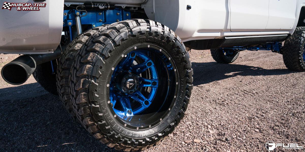 GMC Sierra 2500 HD Fuel Hostage II D232 Wheels Peeka Blue Clear Gloss