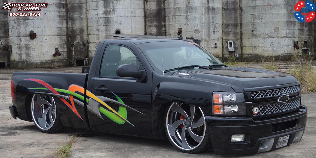 vehicle gallery/chevrolet silverado us mags desperado 6 u472 26X9  Gunmetal w/ Polished Lip wheels and rims