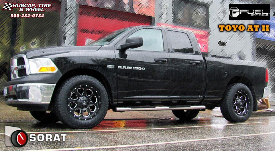vehicle gallery/dodge ram 1500 fuel boost d534 0X0  Matte Black & Milled wheels and rims