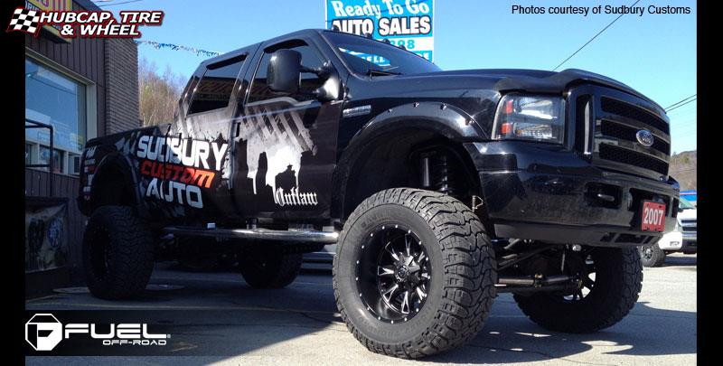vehicle gallery/ford f 350 fuel throttle d513 20X12  Matte Black & Milled wheels and rims