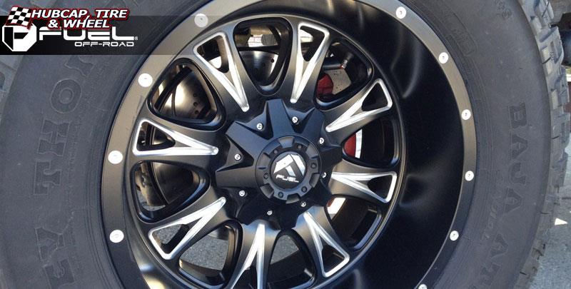 vehicle gallery/ford f 350 fuel throttle d513 20X12  Matte Black & Milled wheels and rims