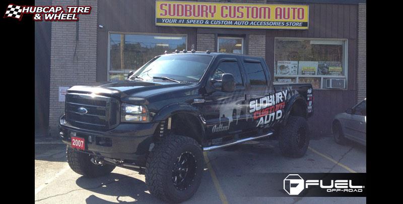 vehicle gallery/ford f 350 fuel throttle d513 20X12  Matte Black & Milled wheels and rims