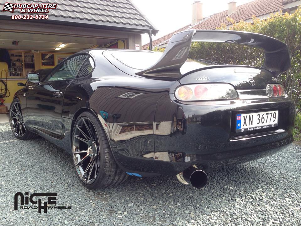 vehicle gallery/toyota supra niche vicenza m154 20x9  Black Chrome wheels and rims