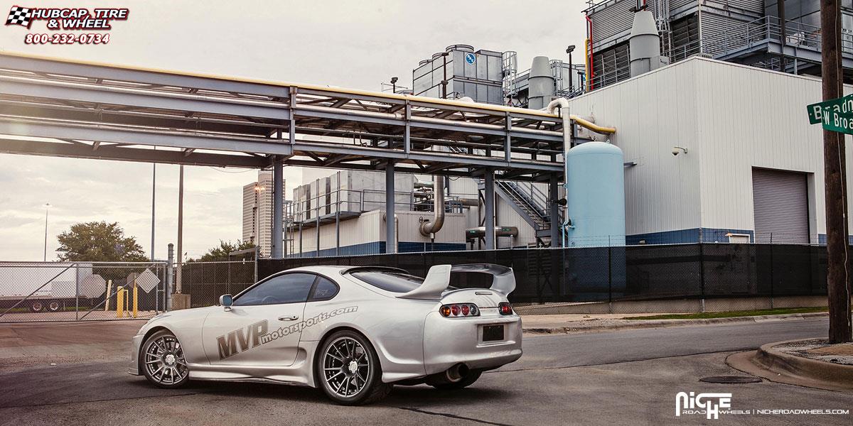 vehicle gallery/toyota supra niche vicenza 19x10  Gloss Anthracite Mono II wheels and rims