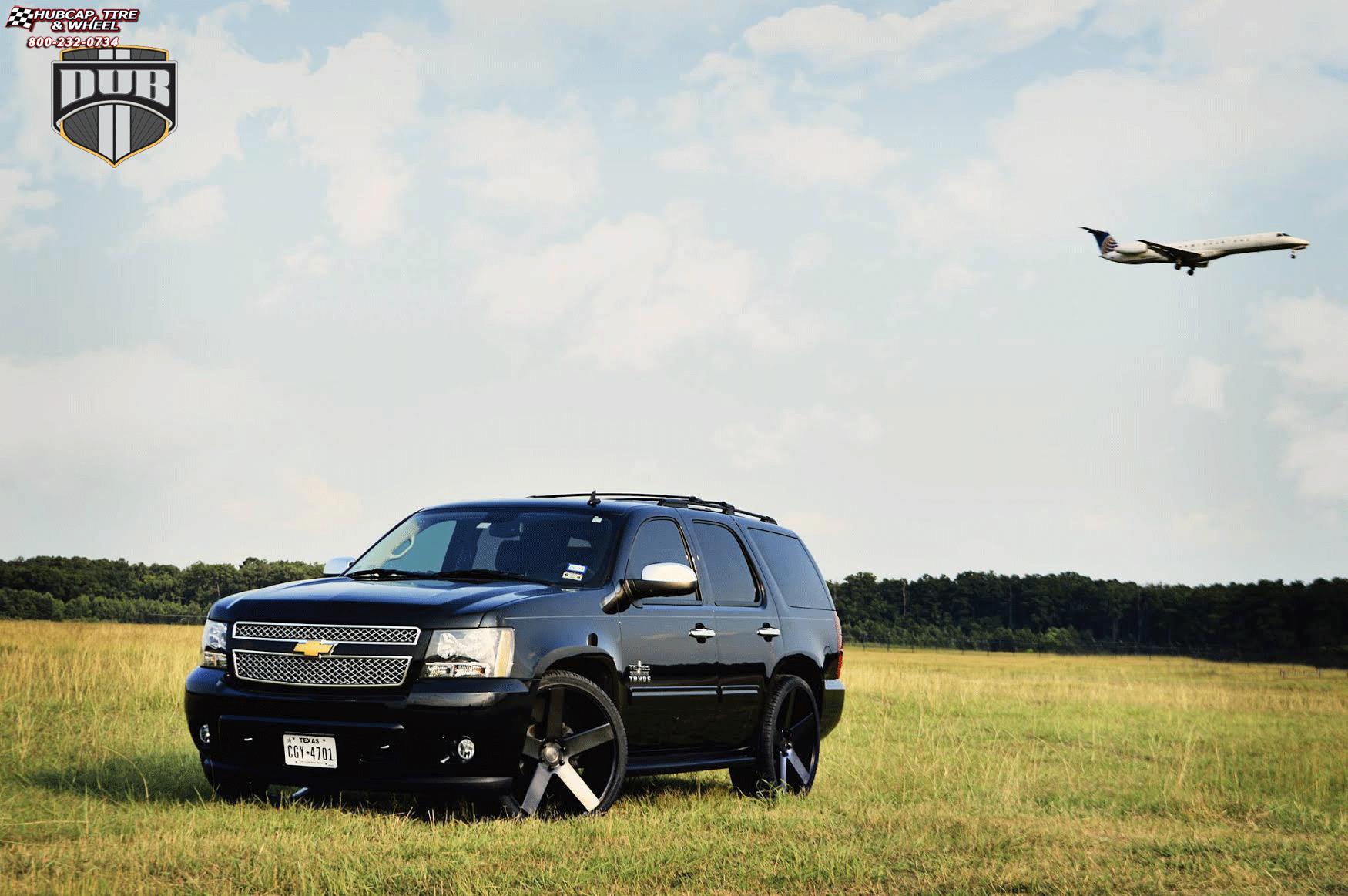 vehicle gallery/chevrolet tahoe dub baller s116  Black & Machined with Dark Tint wheels and rims