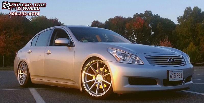 vehicle gallery/infiniti g35 niche essen m146 20x10 Silver & Machined wheels and rims