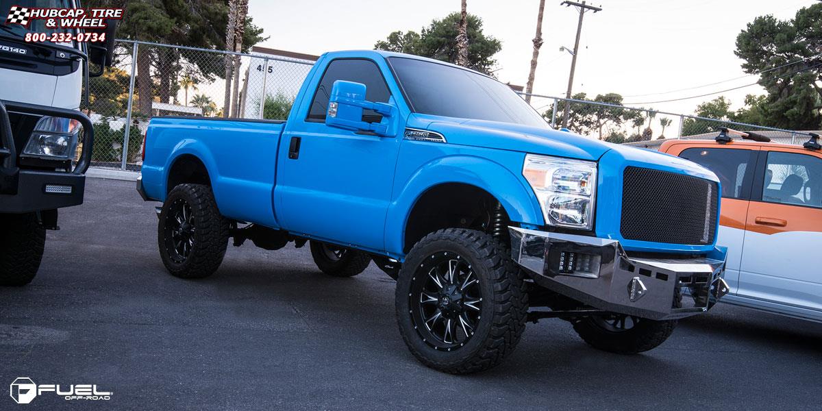 vehicle gallery/ford f 250 super duty fuel throttle d513 0X0  Matte Black & Milled wheels and rims