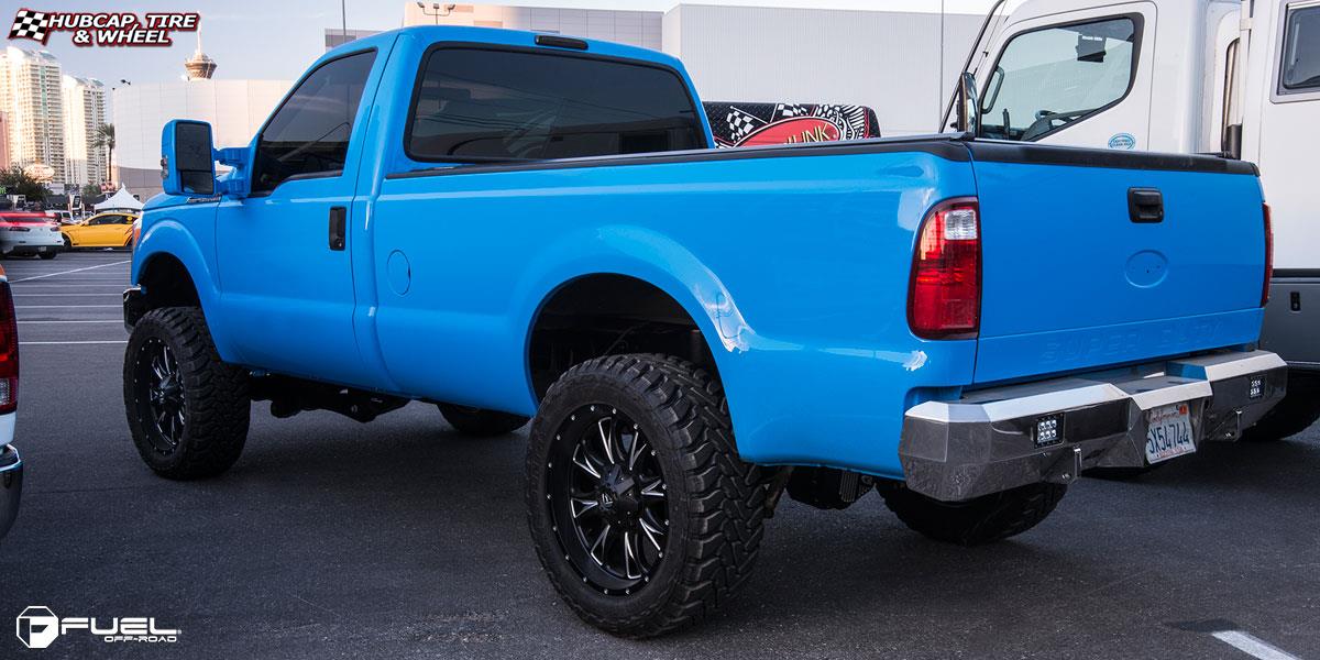 vehicle gallery/ford f 250 super duty fuel throttle d513 0X0  Matte Black & Milled wheels and rims