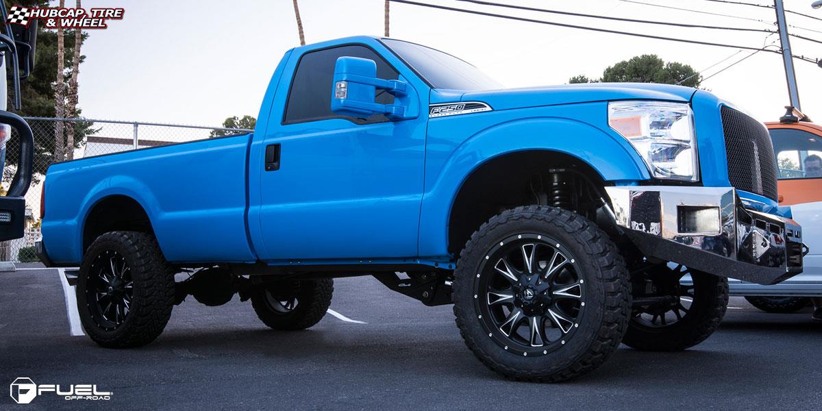 vehicle gallery/ford f 250 super duty fuel throttle d513 0X0  Matte Black & Milled wheels and rims