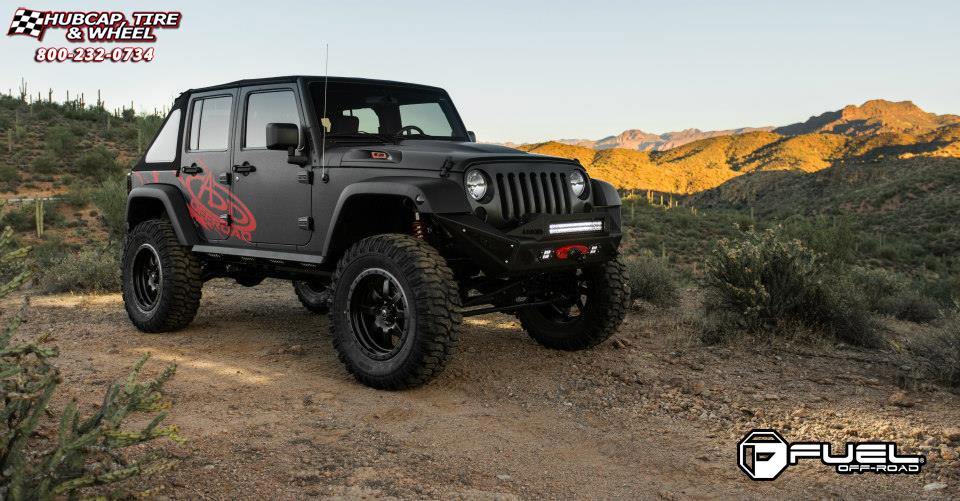 vehicle gallery/jeep wrangler fuel trophy d551 20X9  Matte Black w/ Anthracite Ring wheels and rims