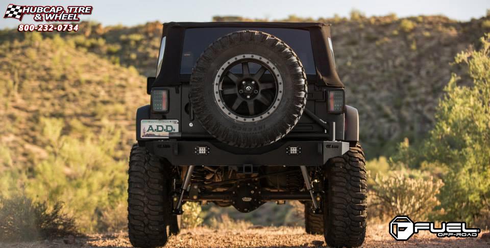 vehicle gallery/jeep wrangler fuel trophy d551 20X9  Matte Black w/ Anthracite Ring wheels and rims
