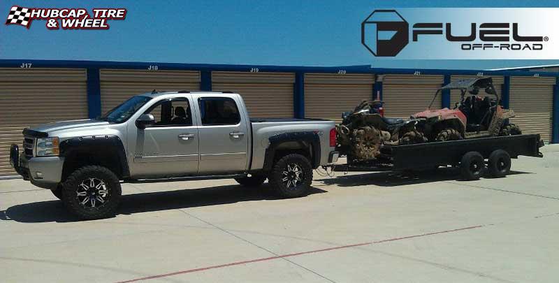 vehicle gallery/chevrolet silverado 1500 fuel hostage d532 0X0  Matte Black & Machined Face wheels and rims
