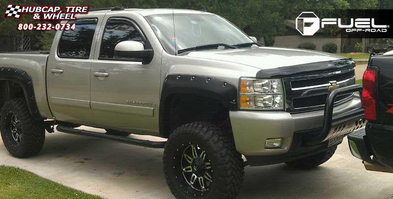 vehicle gallery/chevrolet silverado 1500 fuel hostage d532 0X0  Matte Black & Machined Face wheels and rims