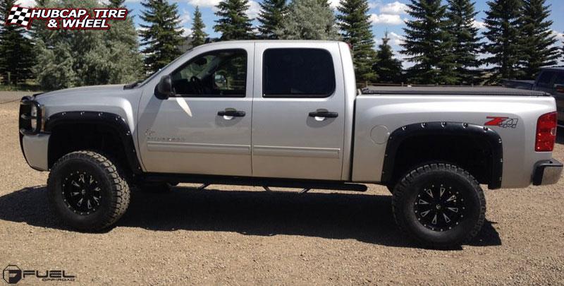 vehicle gallery/chevrolet silverado 1500 lt fuel throttle d513 17X9  Matte Black & Milled wheels and rims